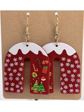 Christmas Dangle Earrings Acrylic Fashion Jewelry